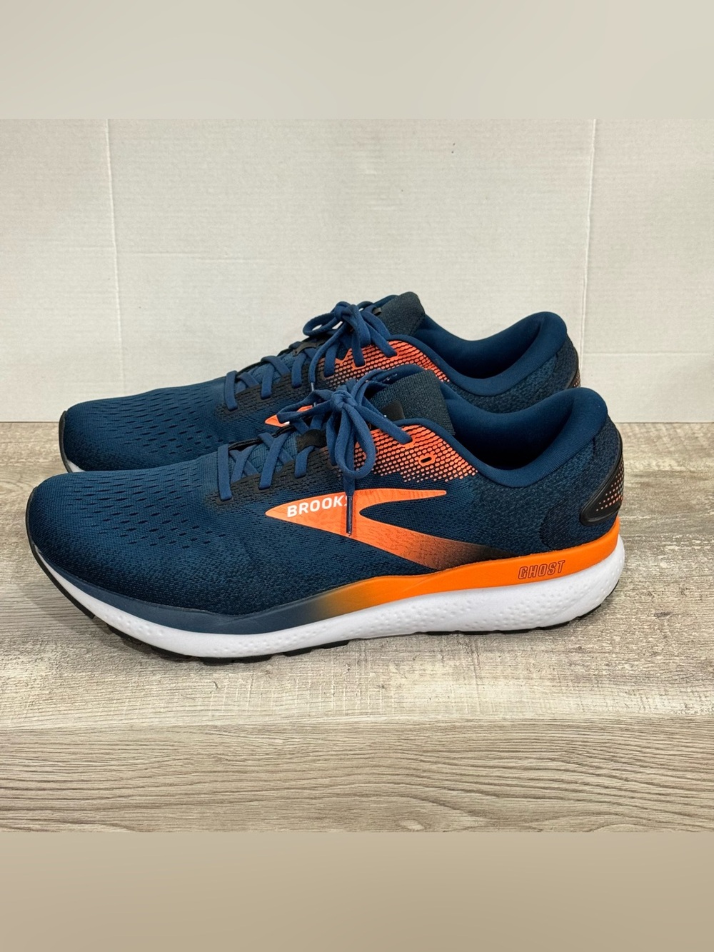 Brooks Ghost 16 Mens Running Shoes Blue & Orange Size 14D Cushion Lightweight